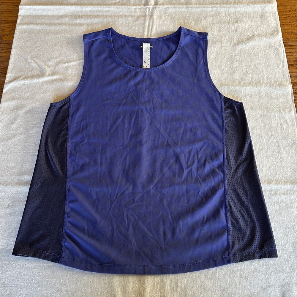 oiselle Firecracker Reflective Tank Lapis Daring Dots 14